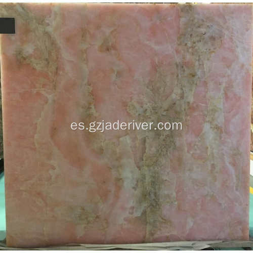 Losa natural del panel de pared de piedra del ónix de la calidad rosada